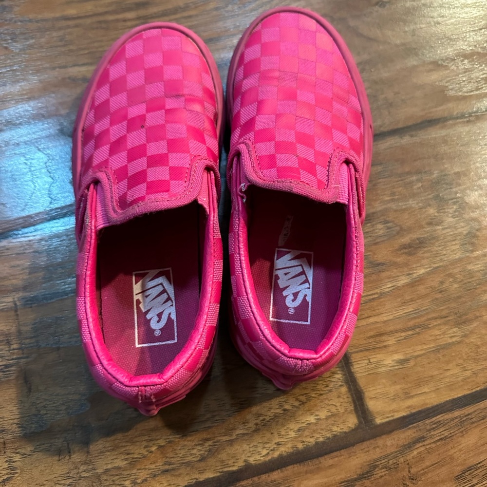 Kids Hot Pink Slip On Vans